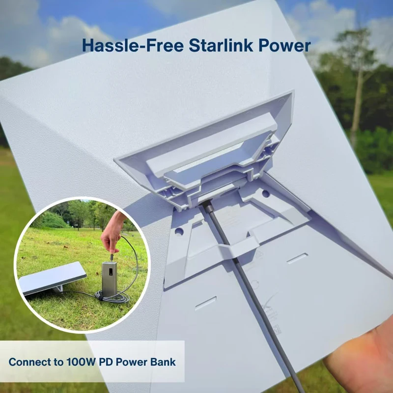 Per Starlink Mini 3 in 1 Splitter Cavo di alimentazione CC 10FT 100W USB C 12-24V Spina accendisigari Tipo C e cavo di alimentazione CC maschio per PC