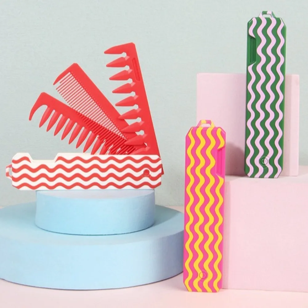 

Multifunctional Portable Folding Hair Comb Wide Tooth Detangling Comb Men Oil Head Comb Mini Hair Brush Pocket Beard Combs