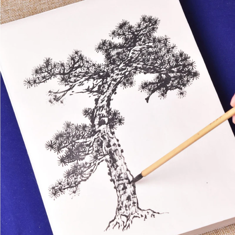 Meticulous Painting Chinese Baimiao Manuscript Paper Tree Line Drawing Collection Beginner Introductory Ripe Xuan Paper Coloring