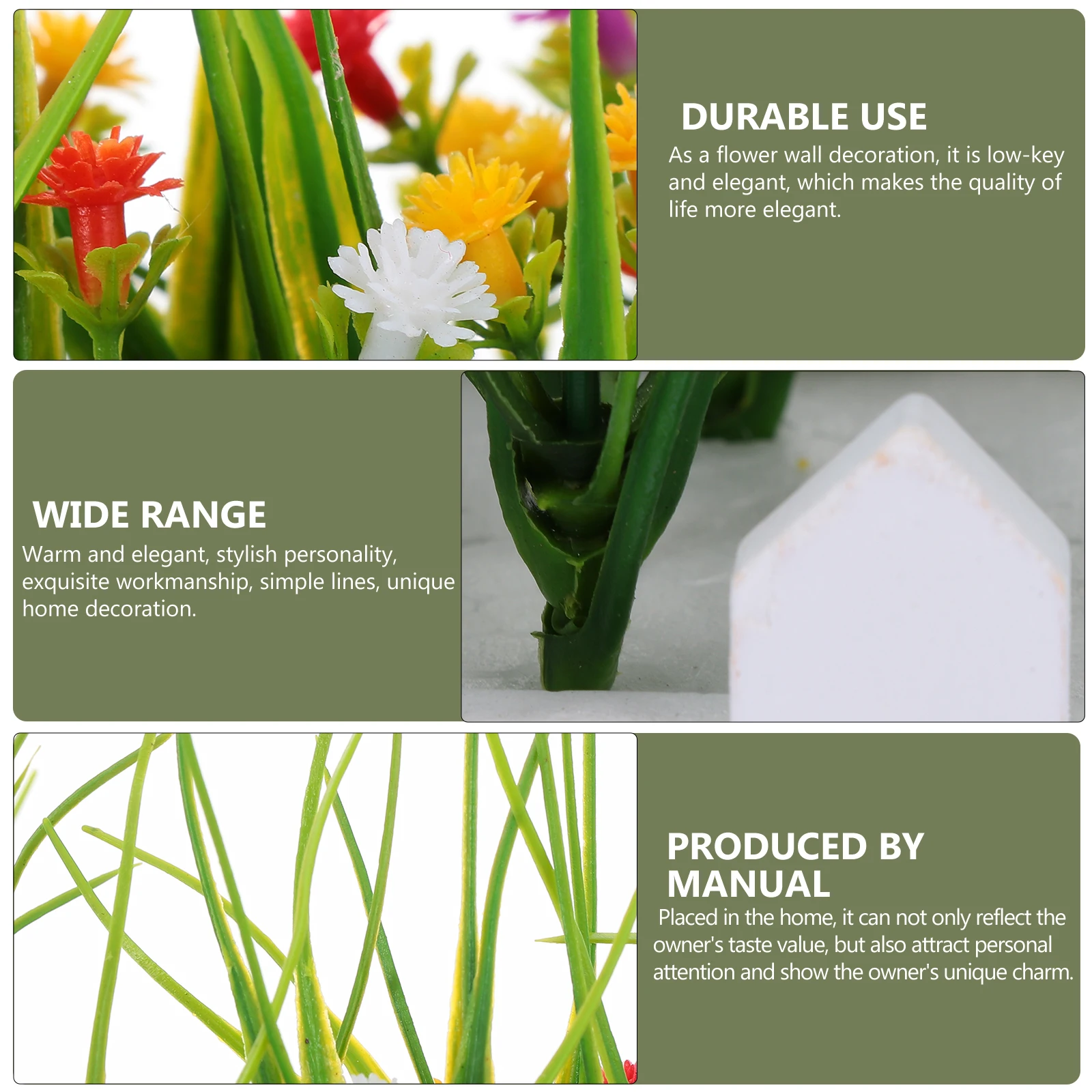 

Artificial Flower nament Small Fences Decorative Potted Plant Wood Fence Fake Flower Set Home Hotel Club Restaurant Simulation