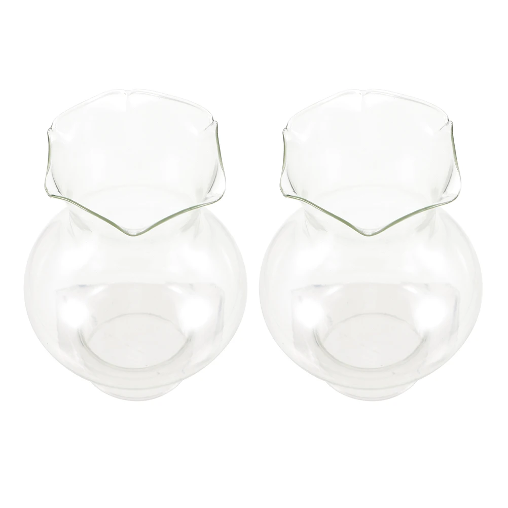 2Pcs Lamp Glass Shade Replacement Clear Oil Lamp Cover with Stable Material Soft Light for Eyes