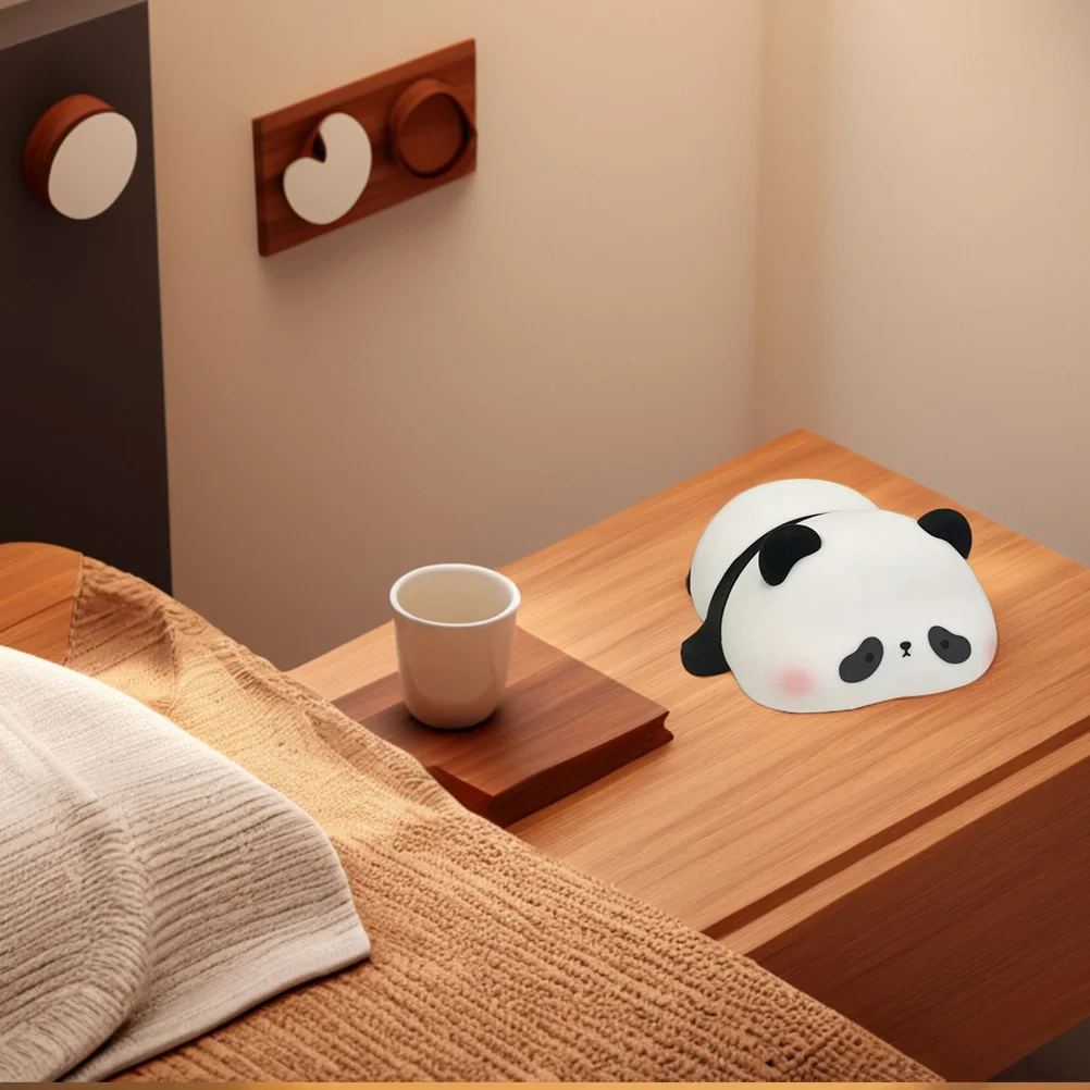 1 قطعة الباندا سيليكون ضوء الليل قابلة للشحن Led التحكم باللمس قابل للتعديل سطوع أباجورة لغرفة الحضانة