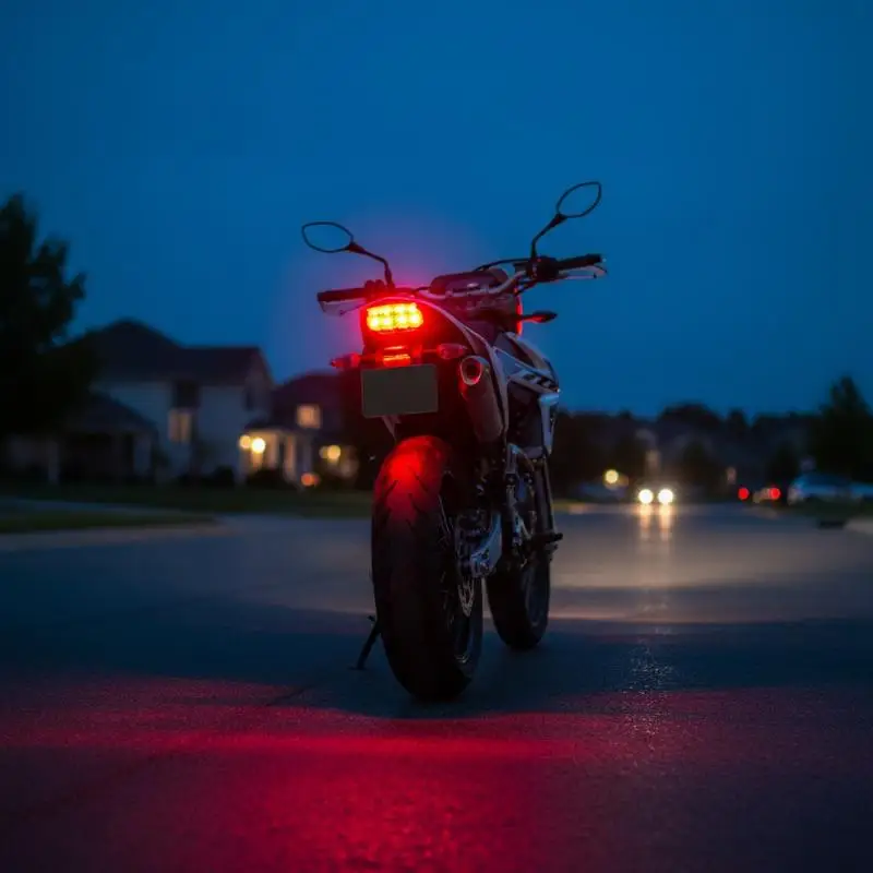 Universal Mini Motorcycle LED Tail Brake Lamp Durable License Light for Chopper Dirt Bike ATV Night Riding Visibility