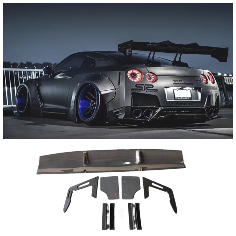 For Nissan GTR R35 2008-2020 High Quality Carbon Fiber & FPR Primer Rear Trunk Lip Spoiler Wing