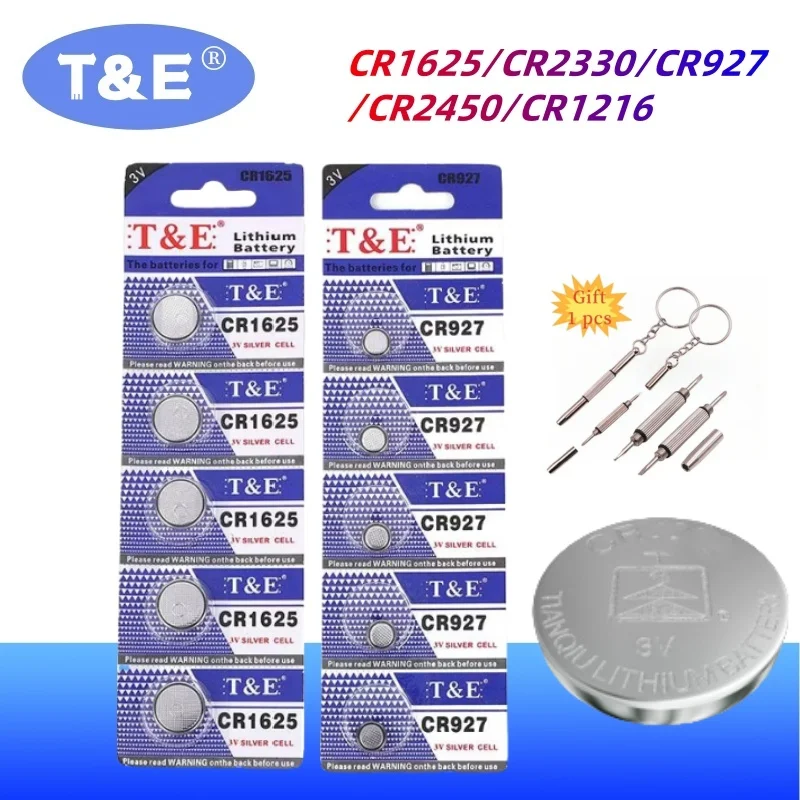 

NEW 5PCS CR1625 Batteria CR2330 CR927 CR2450 CR1216 Lithium Battery For Watch Car Key Remote