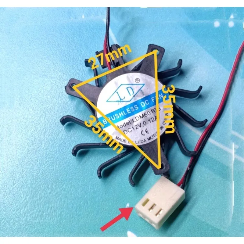 مروحة وحدة المعالجة المركزية الجديدة لمروحة تبريد اللوحة الرئيسية LDM6010S 12V #3