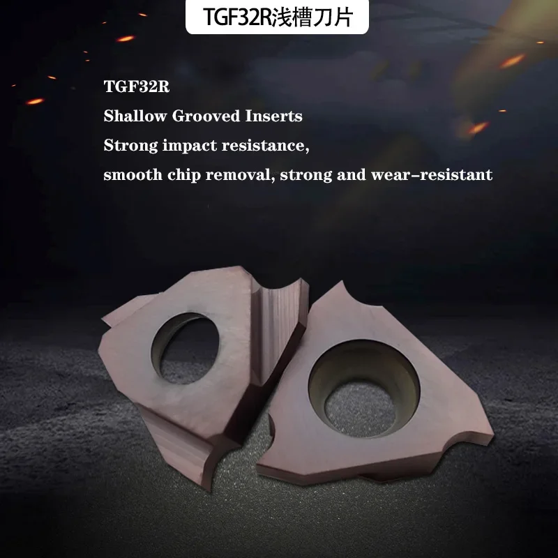 10 piezas TGF32R200/R100/R150/R120/R110, insertos de herramientas de corte CNC, cuchilla de ranura, insertos de corte de ranura poco profunda para soporte de ranura