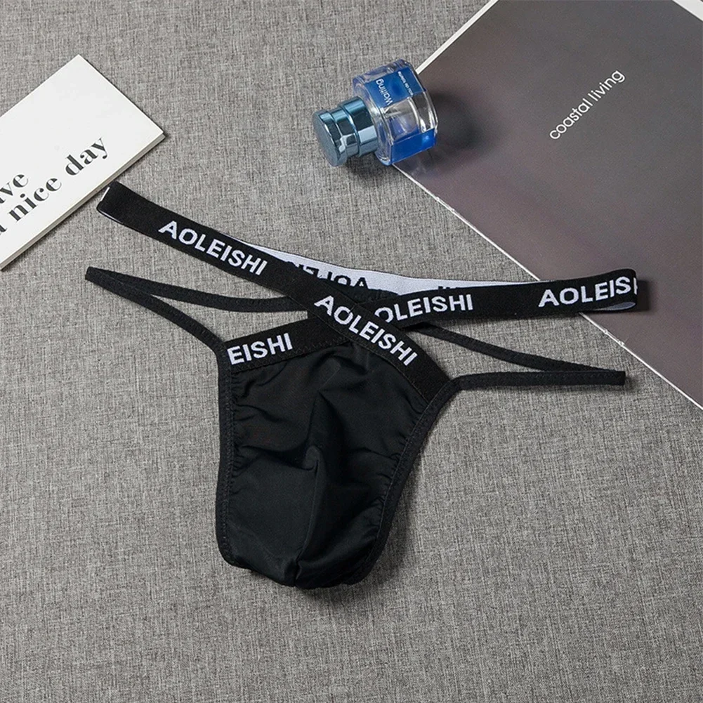 Sexy Men's Letter Strap Thongs Panties Breathable Underwear Backless Jockstrap Briefs Man Underpants Underwear Thong