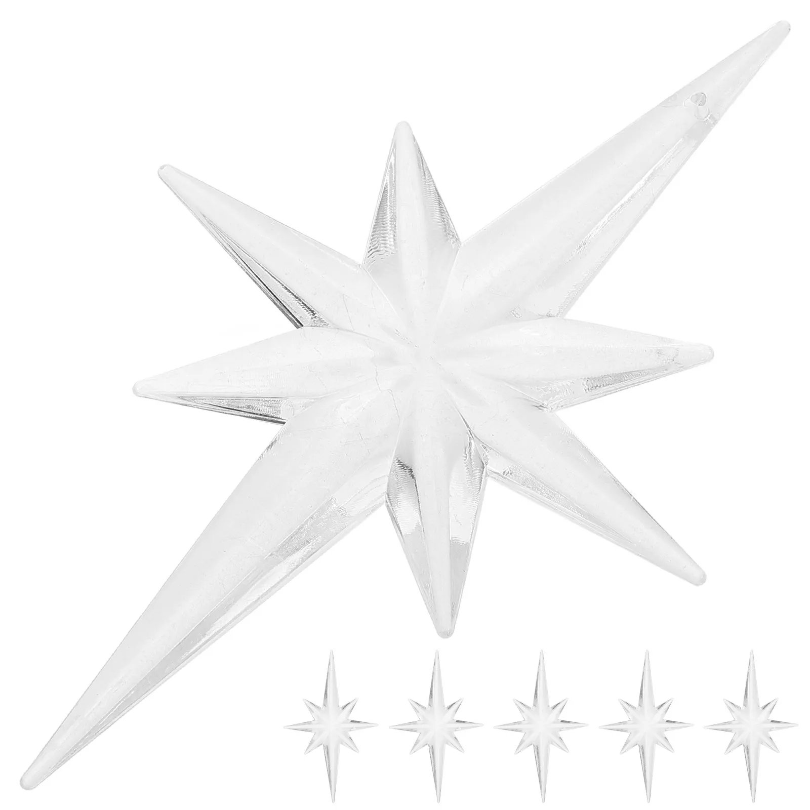 6 Pcs Star Topper Ornaments Christmas Hanging Decoration Decorations New Year Pendant Shapes for Tree
