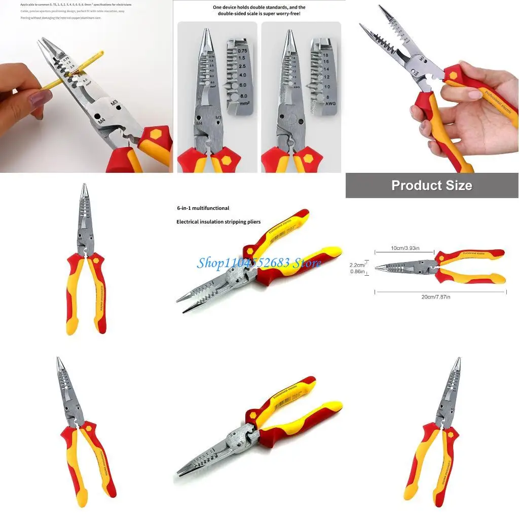 

Y6GD Crimper Plier Crimping Tool Cable Wire Connectors Electrical Terminals Cutter