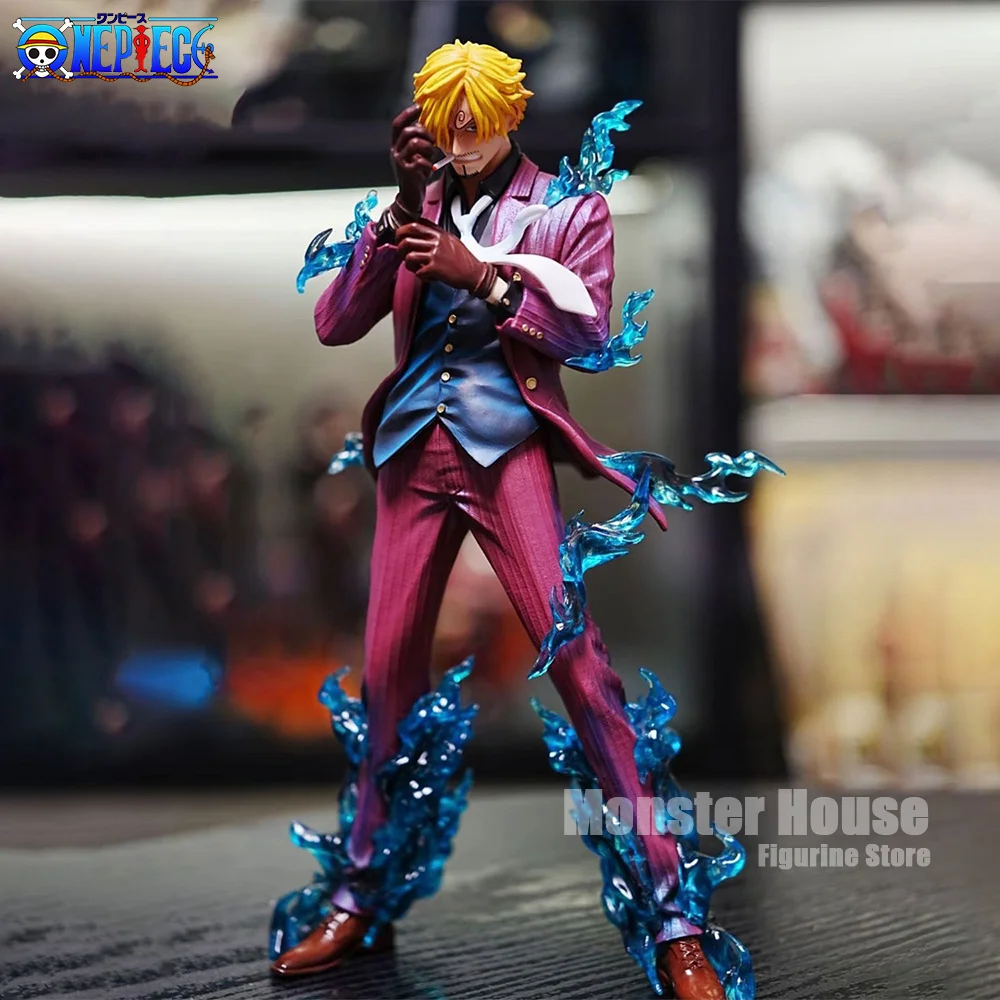 Figurine Anime ONE PIECE Diable Jambe Sanji de 24 cm/9,45 po, figurines d'action en PVC, statue de bureau, modèle de collection, jouets, cadeaux