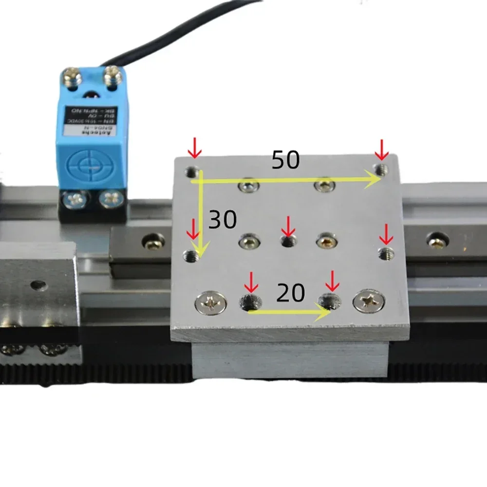 الكهربائية الترددية الخطي السكك الحديدية 57 محرك متدرج متزامن حزام نقل عالية الدقة الصامت الشريحة الجدول مجموعة تحميل 5 كجم #4