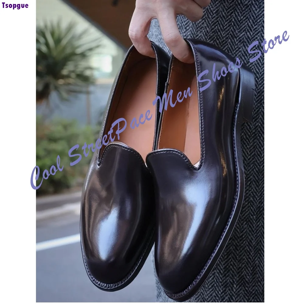 Men Black Minimalist V Cut Loafers Handmade Polished Leather Slip On Wedding Office Casual 2026 Zapatillas Mujers Footwear