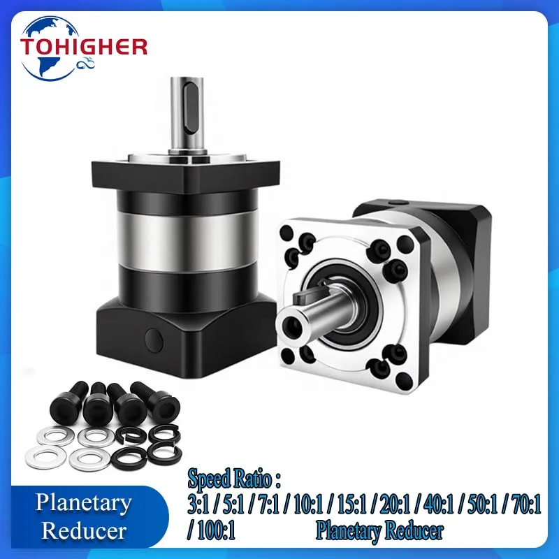 Reductor planetario Nema 23 Nema 34 40 60 80 110 130 para servomotor, reductor planetario de alta precisión de 750W, caja de engranajes planetaria de 1000W para CNC
