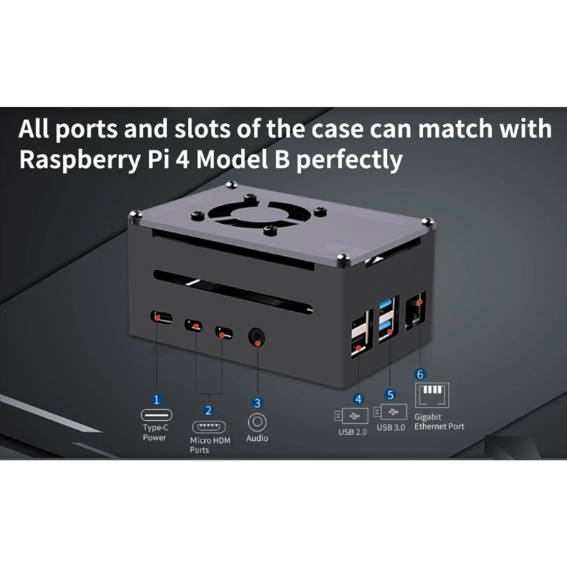 Metal Case for RaspberryPi4B with Thin Ice Tower Cooler Enclosure Drop shipping