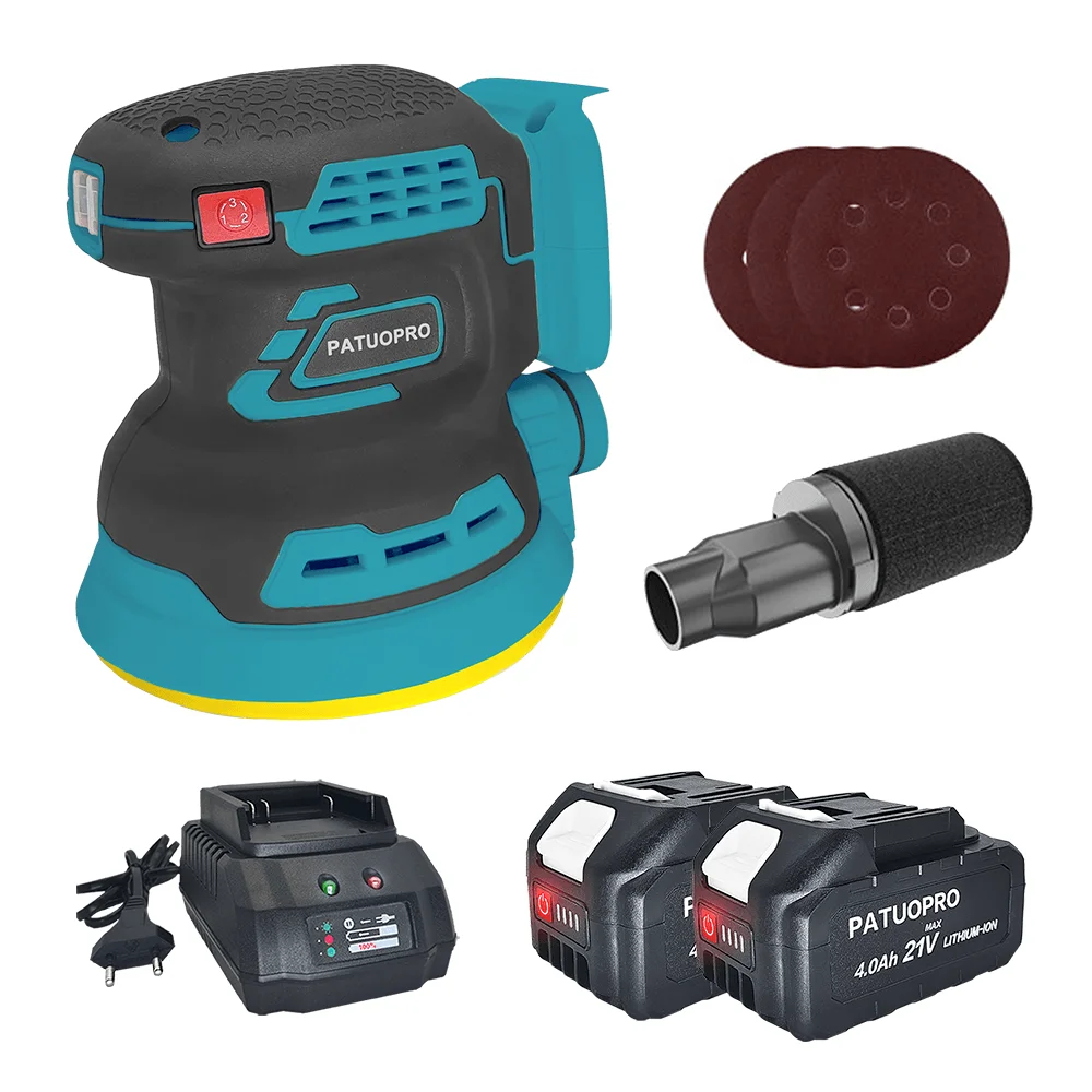 125mm Brushless Random Orbital Electric Sander Variable Speed Wood Grinder Polishing Sanding Power Tool for Makita 18V Battery