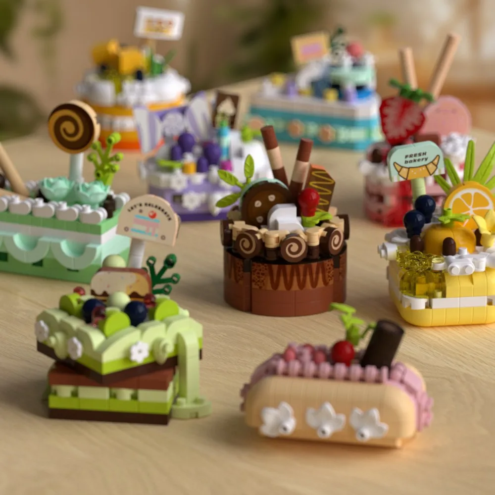 لتقوم بها بنفسك MOC كعكة الهراء نخب الشوكولاته Shuflei السويسري لفة الآيس كريم كريسبي الفطائر اللبنات نموذج الطوب مجموعات أطفال مجموعات اللعب #3