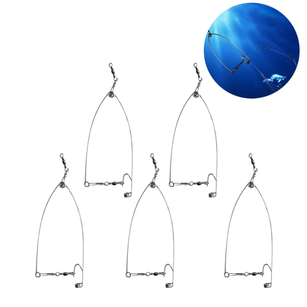 Lot de 5 Dispositifs de pêche automatiques God Hook - Lanceur d'hameçons à ressort pour la pêche en eau douce et en eau salée - Posez les hameçons sans effort