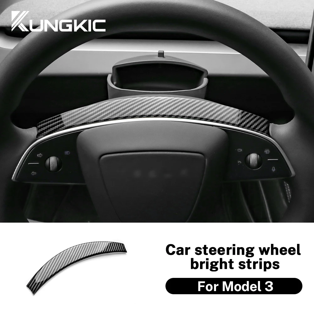 Per Tesla Model 3 Highland 2024 ABS coprivolante in fibra di carbonio Trim New Model3 accessori interni per auto