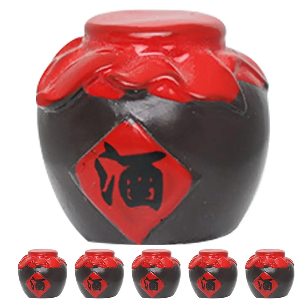 

6 Pcs Mini Jar Toys Realistic Shapes Beautiful Colors House Accessories Black Plastic Models Miniatures Mini Food Toys