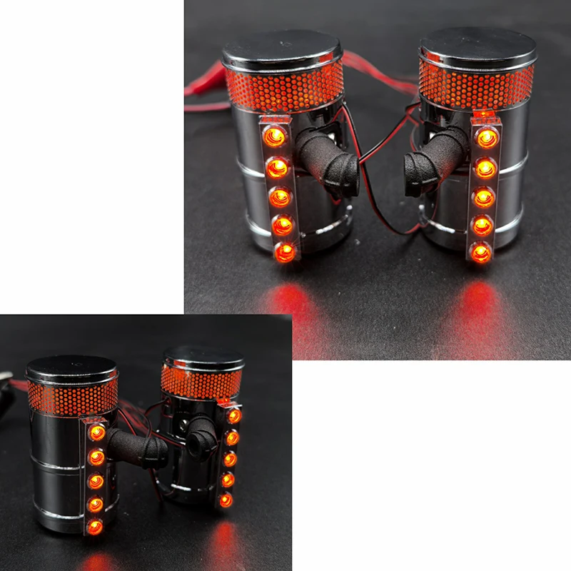 에어 필터 LED 라이트 장식 전기도금 공정 1/14 타미야 RC 트럭 트레일러 덤퍼 56301 56344 킹 홀러 DIY 부품