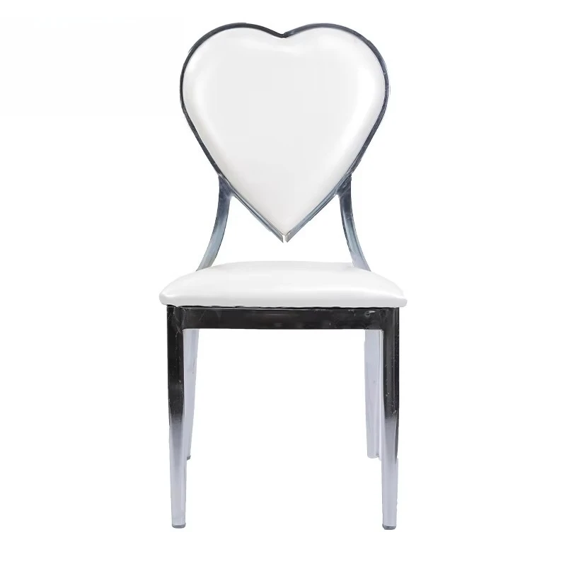 Luxury gold-plated modern stainless steel solid back chair can be stacked environmentally friendly wedding villa living room