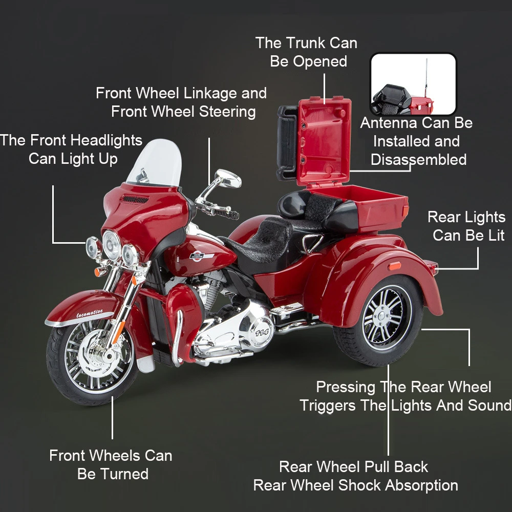 1:9 Scale Alloy Die-casting Motorcycle Model Toys miniature Car with Pull Back Shock Absorption Collection Motor Gifts for Kids