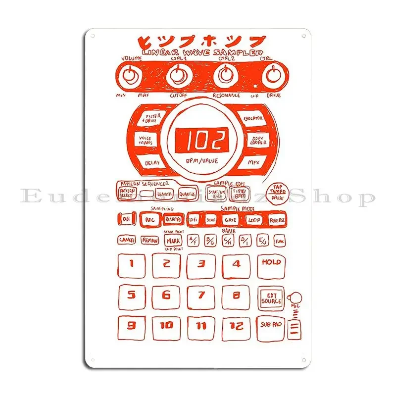 Sampler Sequencer Beatmaking Metal Plaque Poster Living Room Garage Decoration Personalized Cave Printing Tin Sign Poster