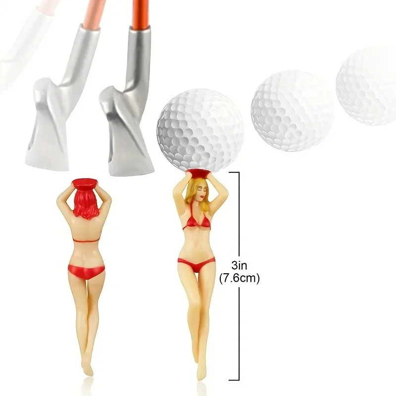 6pcs Golf Tees, Golf Accessories Funny Golf Tees Holder Lady Bikini Girl Ball Holder for Outdoor Use