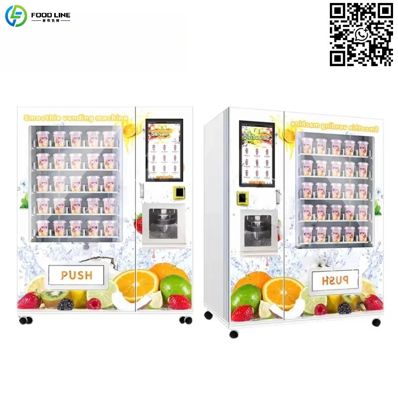 Máquina de Venda Automática de Smoothies Personalizados com Refrigeração e Autoatendimento
