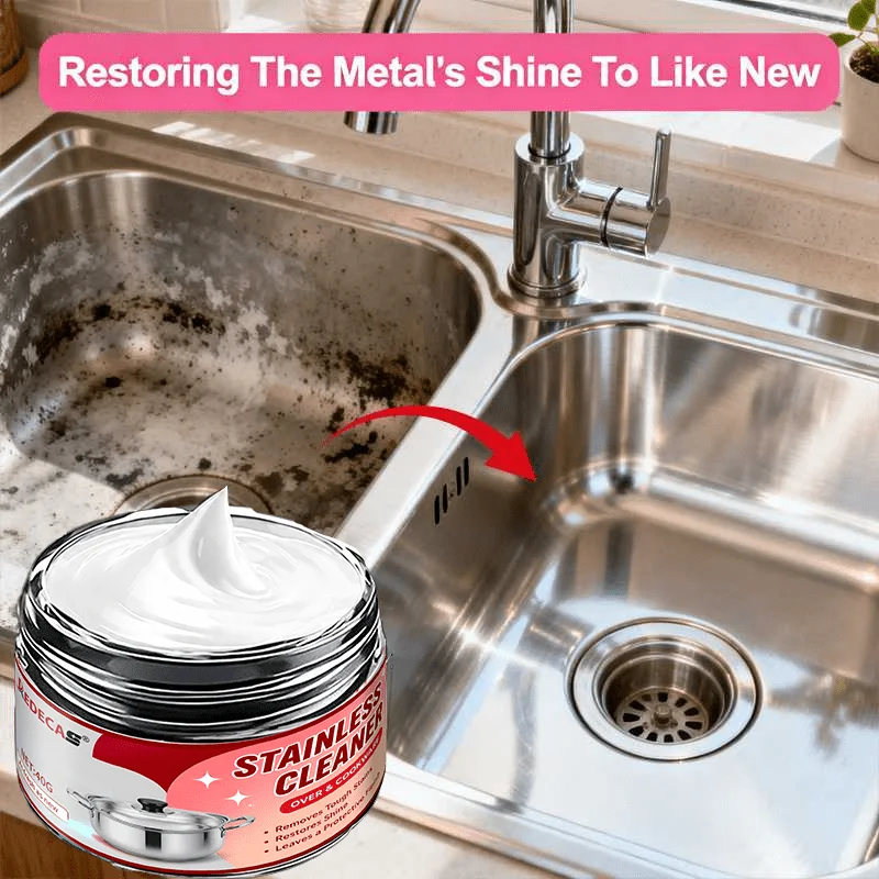 40g Stainless Steel Polish Paste, remove oxide watermarks fingerprints for sink hardware elevator chrome aluminum with sponge