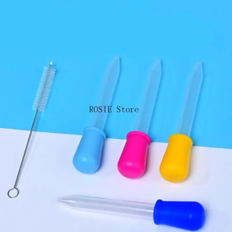5ml kleine Silikon Kunststoff Pipette Tropfer Fütterung Medizin flüssige Augen Ohr Pipette Tropfer Schule Labor Experiment liefert