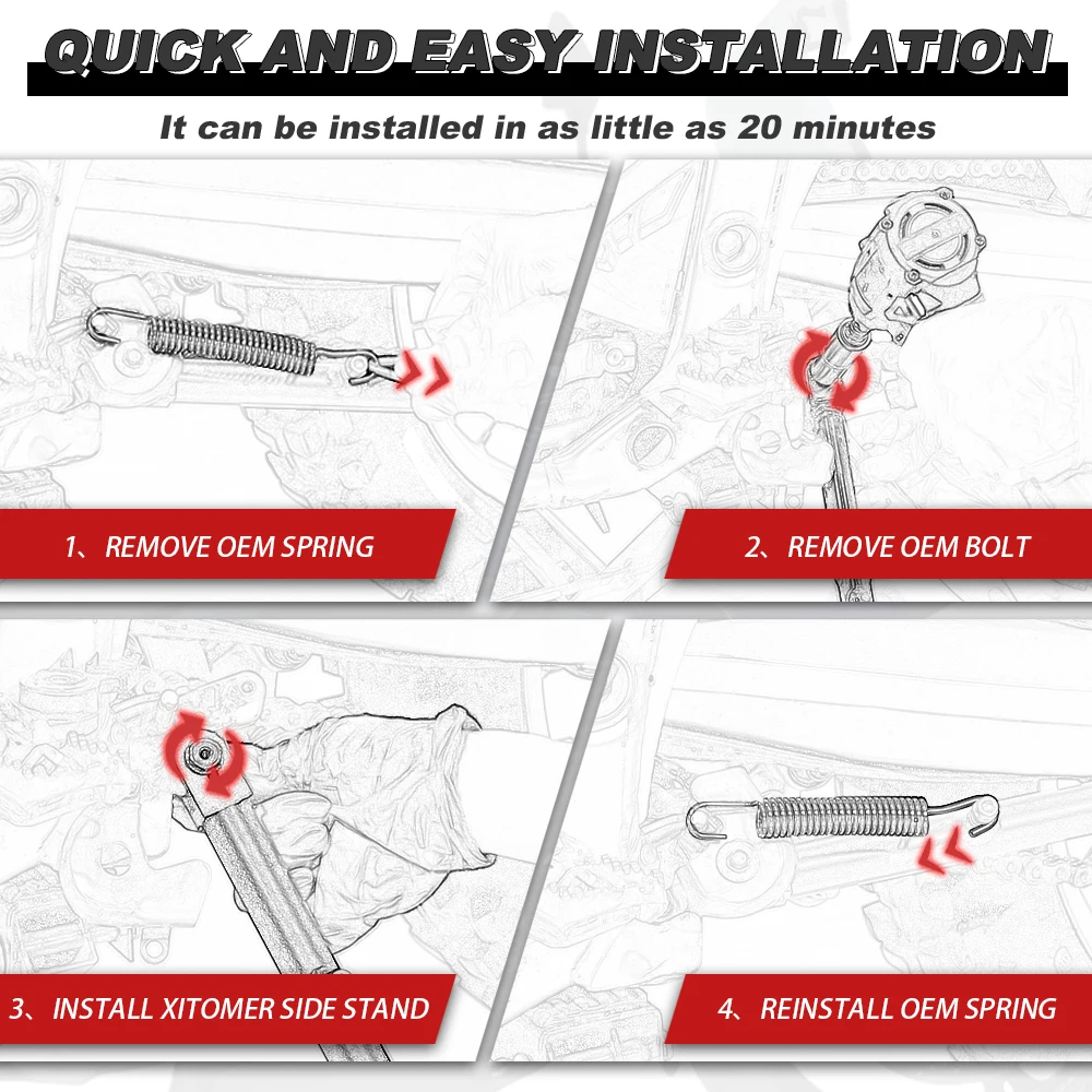 DL 1000 Motorcycle Adjustable Kickstand Side Stand Fit For Suzuki V-Strom 1000 DL1000 2002 2003 2004 2005 2006 2007 2008-2013