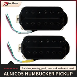 Phrilam High output Alnico 5 Adjustable Hexagonal Poles Humbucker Neck/50mm Bridge/52mm Pickups Set7.6/16.5K for Electric Guitar