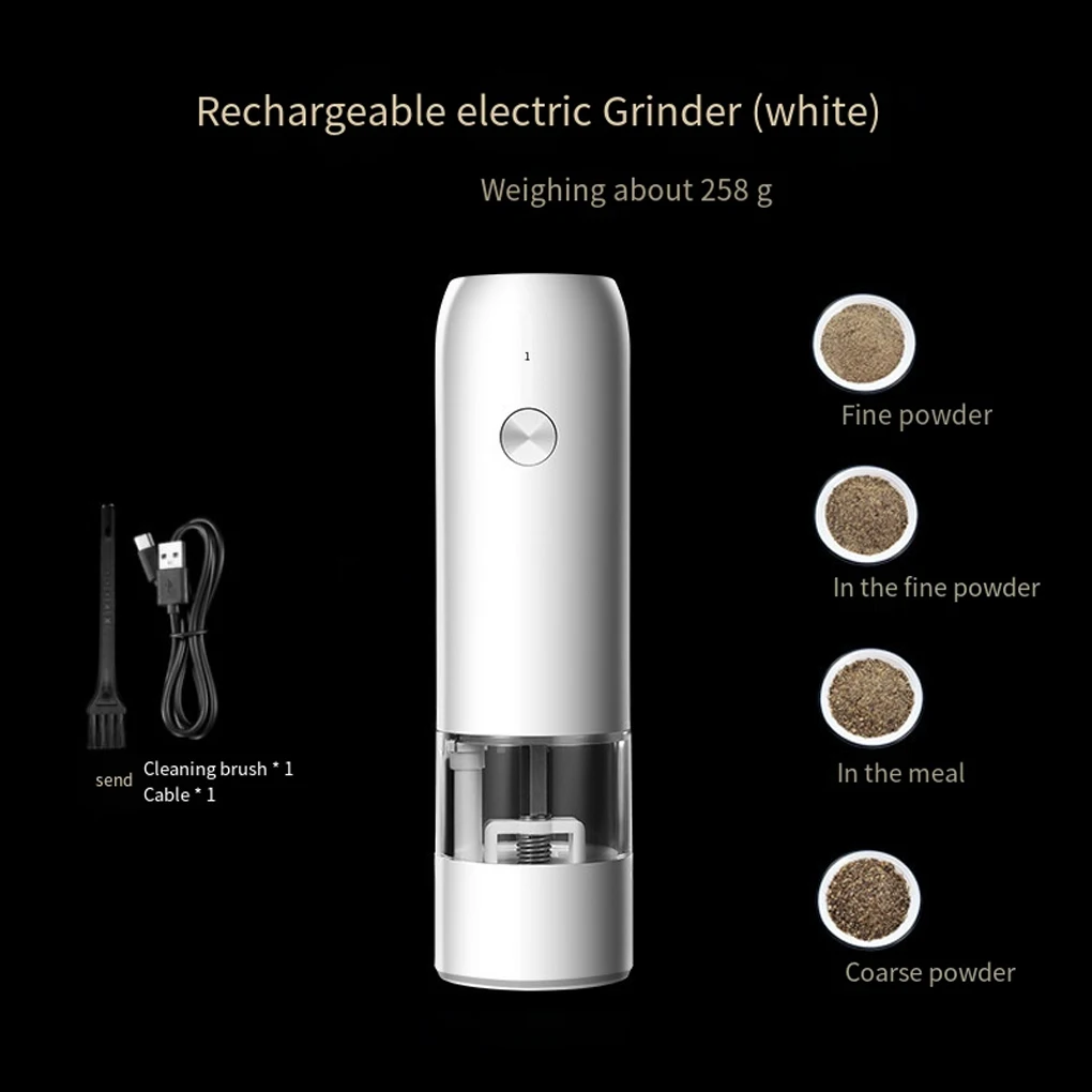 

Electric Pepper Grinder Mill 6 Gears Adjustable Dinning Kitchen Grinding