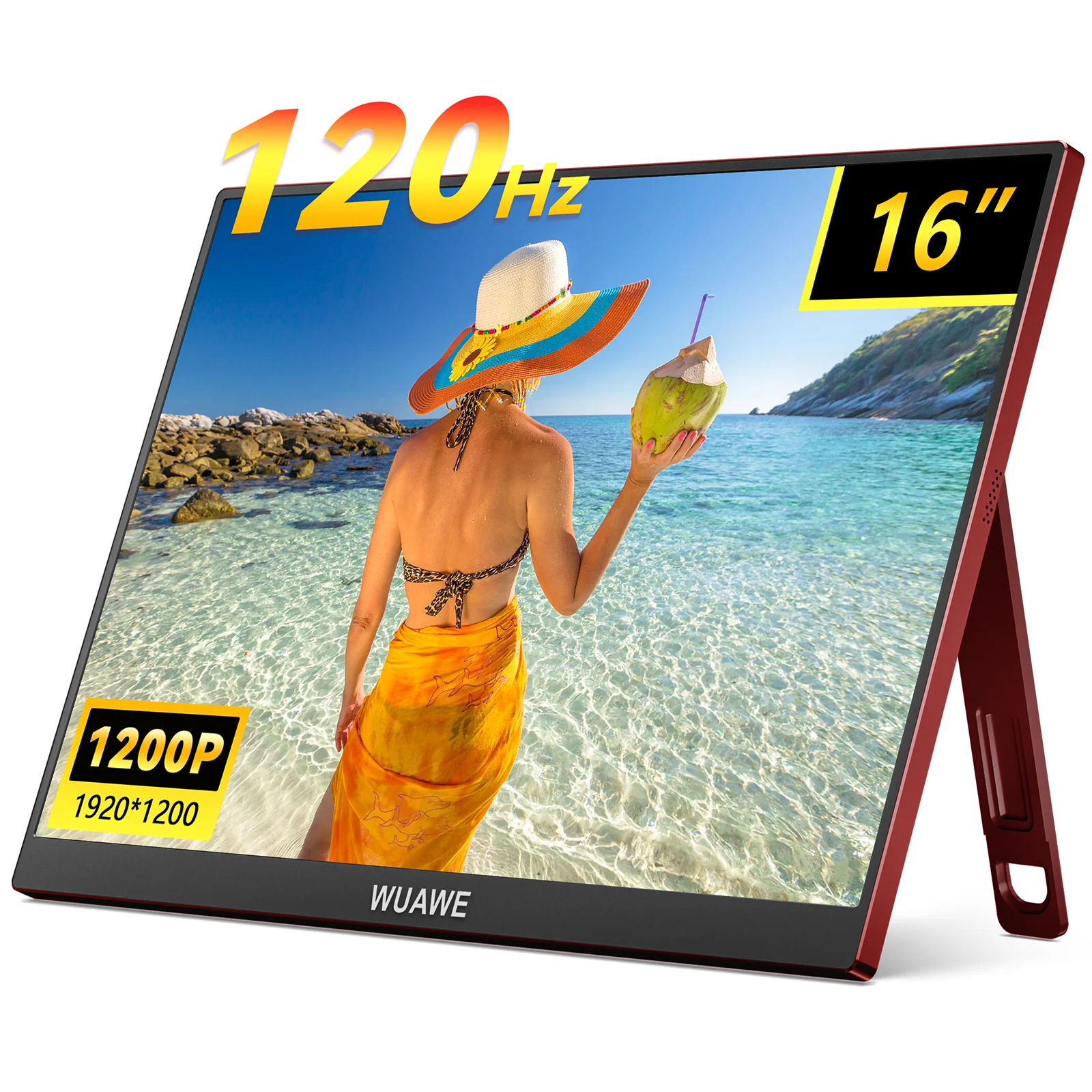 

2024 New Design Hot 16inch 120hz Portable Gaming Monitor for Laptop,WUAWE 1200P Colorful LCD FHD Computer External Second Screen