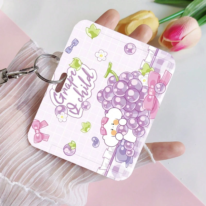 Cute Rabbit Pattern Card Holder Suitable for Bus/Metro Card Protection Cover Meal Card Cover Student ID Cover Pendant Keychain