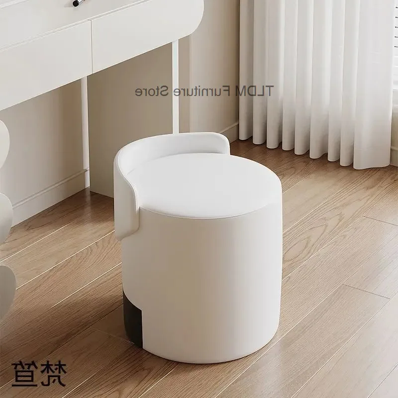 Bedroom Table, Stool, Round Makeup Stylish Stool , Comfortable Seating Vanity for Dressing & Modern Minimalist Home Decor