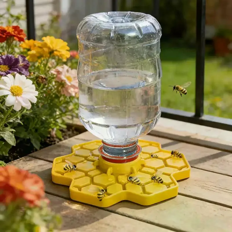 Water Feeder With Perch Safe Honeybee Drinking Station For Garden Patio Beekeeping Supplies, Small-Hole Honeycomb Tray Bee