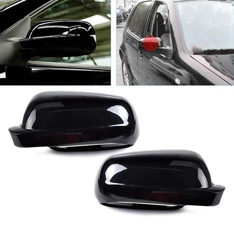 Right Passenger Side Rear View Mirror Cover Plastic Gloss Black For -Golf Jetta MK4 1999-2005 3B0857538B