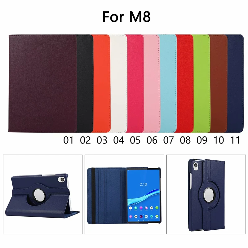 M8 TB-8705 TB-8505 360 Degree Rotating Stand Tablet Cover For Lenovo Tab M8 FHD TB-8705F/TB-8705N HD TB-8505F/X/FS 8  Cover Case