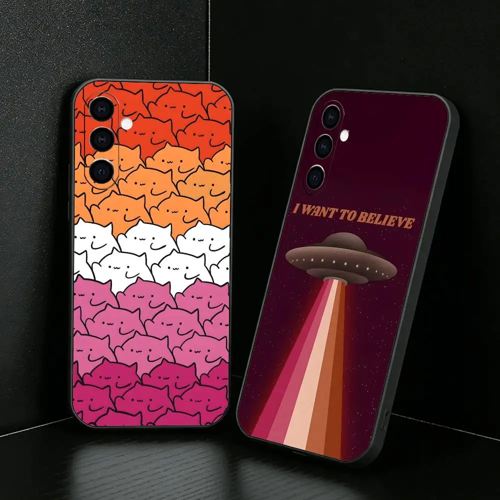 Lesbian Colorful Panting Phone Case For Samsung Galaxy A73,A72,A71,A70,A52,A51 Others Soft Black Cover