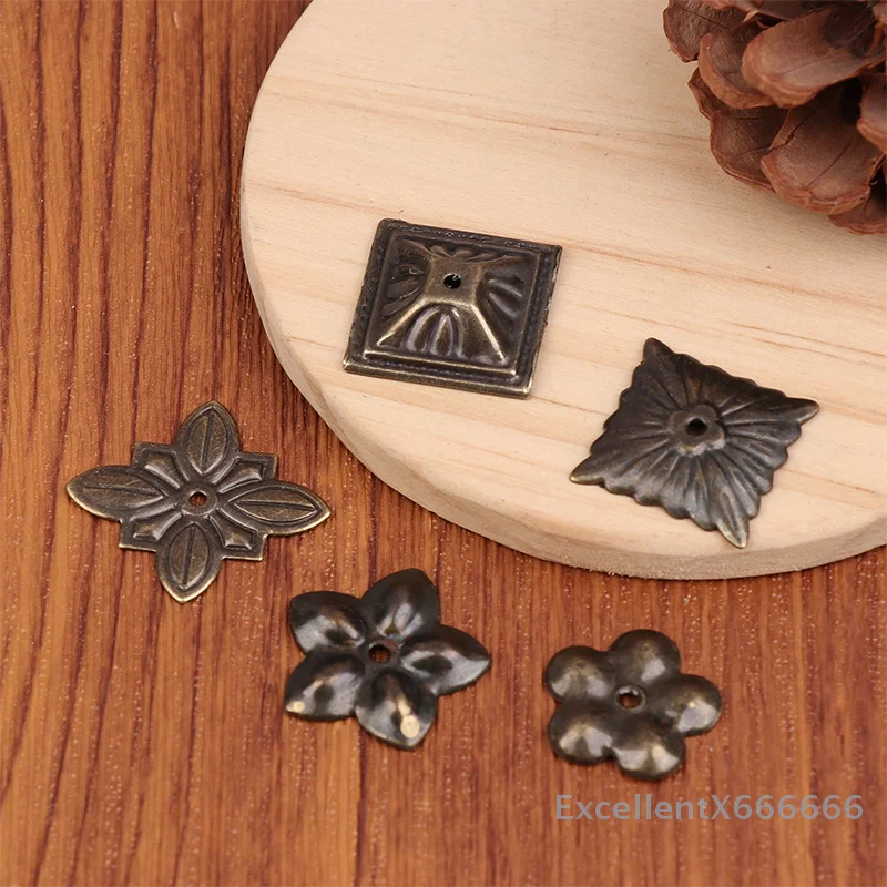 Wooden Box, Jewelry Chest, Wine Case Corner Hardware - 10Pcs Antique Brass Upholstery Decor.