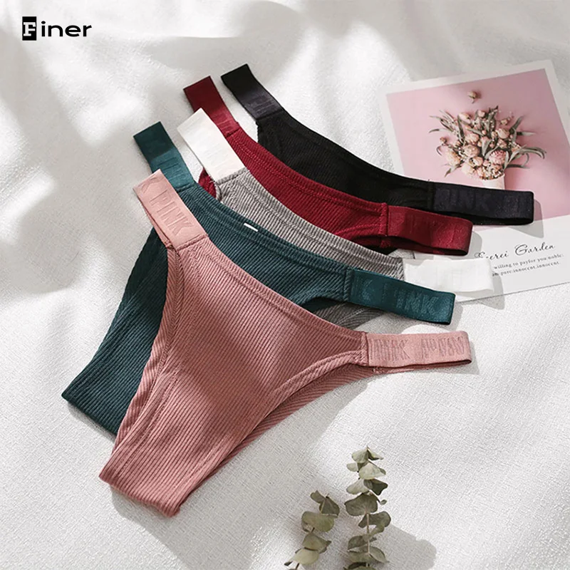 Fashion Cotton Bikini Panties Women Thong Comfort Pink Female Underwear Briefs Tangas Fitness Women Intimates Lingerie Panty