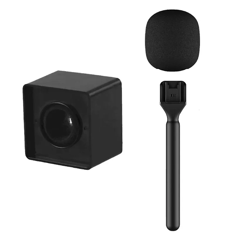 Handheld Stick Wireless Microphone Handheld Adapter Square Logo Interview Box For DJI Mic/Moma/Rode Go/Relacart Microphones