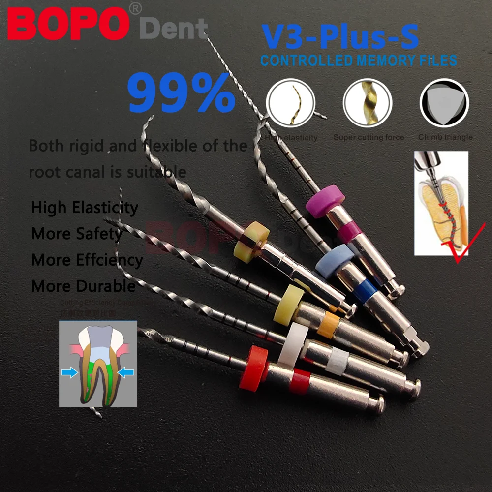 Dental Flexible Niti Silver Endodontic Files With Heat Activation Engine Use Dentist Drills Instrument 04 06Taper 6Pcs/Pack 25mm