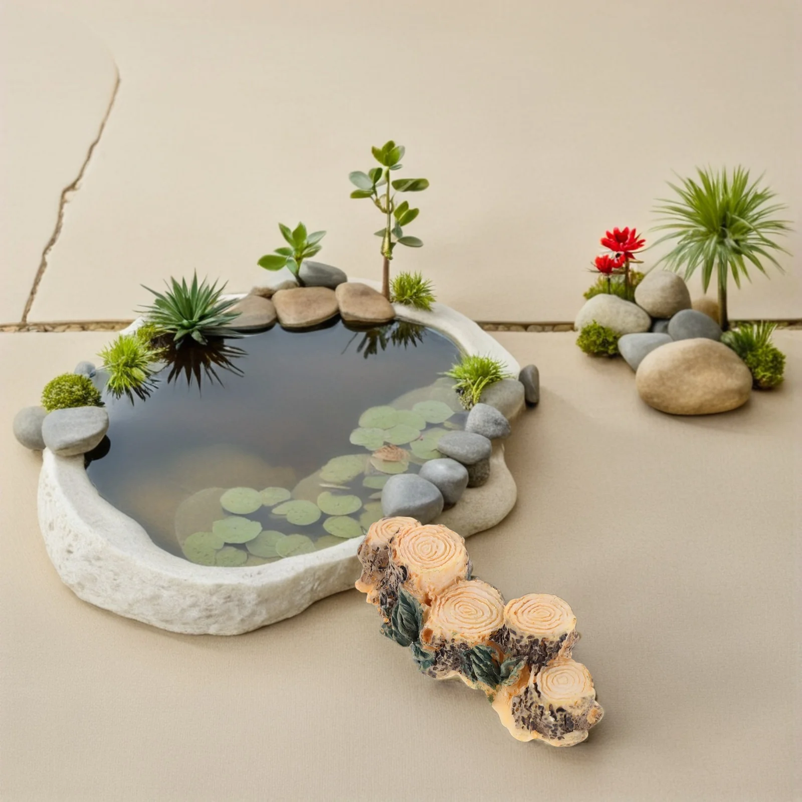 

10Pcs Miniature Resin Tree Stump Decor for Bonsai Micro Landscape Terrariums Fairy Gardens Mini Tree Stump Railway Sand Table