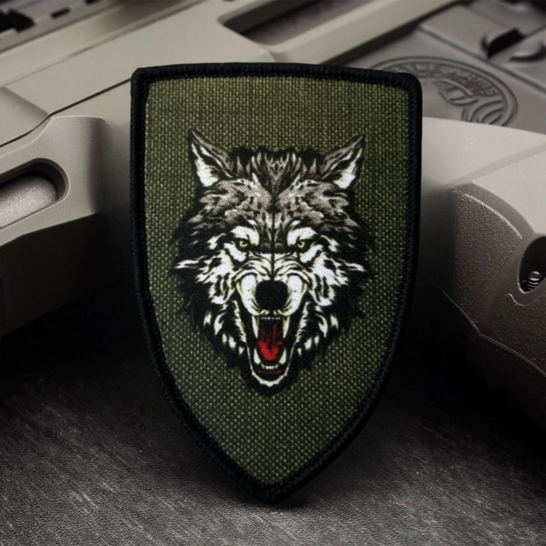

Chevron Wolf Patch Tactical Morale Badge Printed Hook and Loop Patches for Clothing Military Armband Backpack Sticker