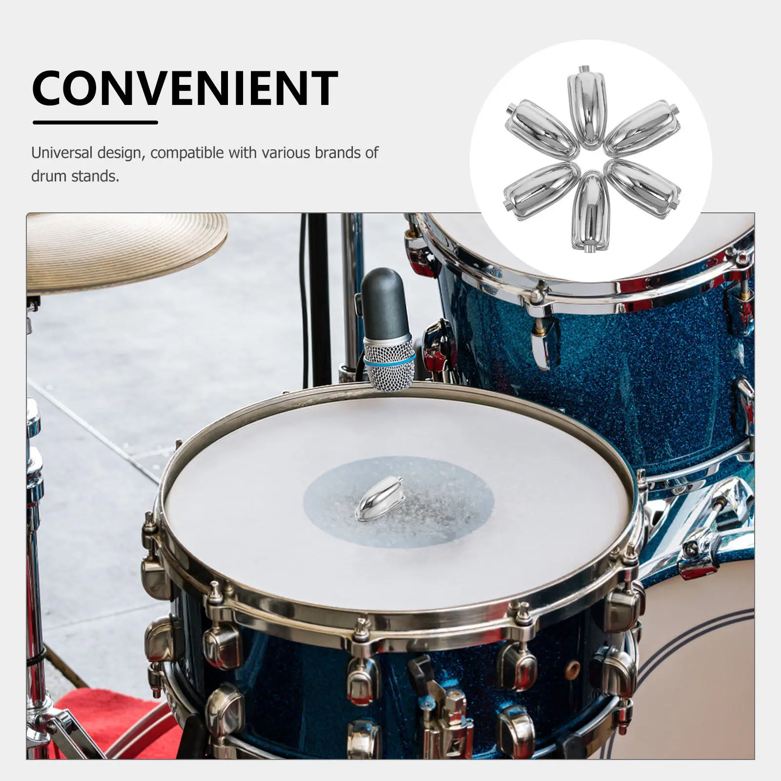 6Pcs Drum Set Accessories Snare Drum Metal Lugs Replacement Compact Clamp Parts for Repair Percussion Instruments Sound