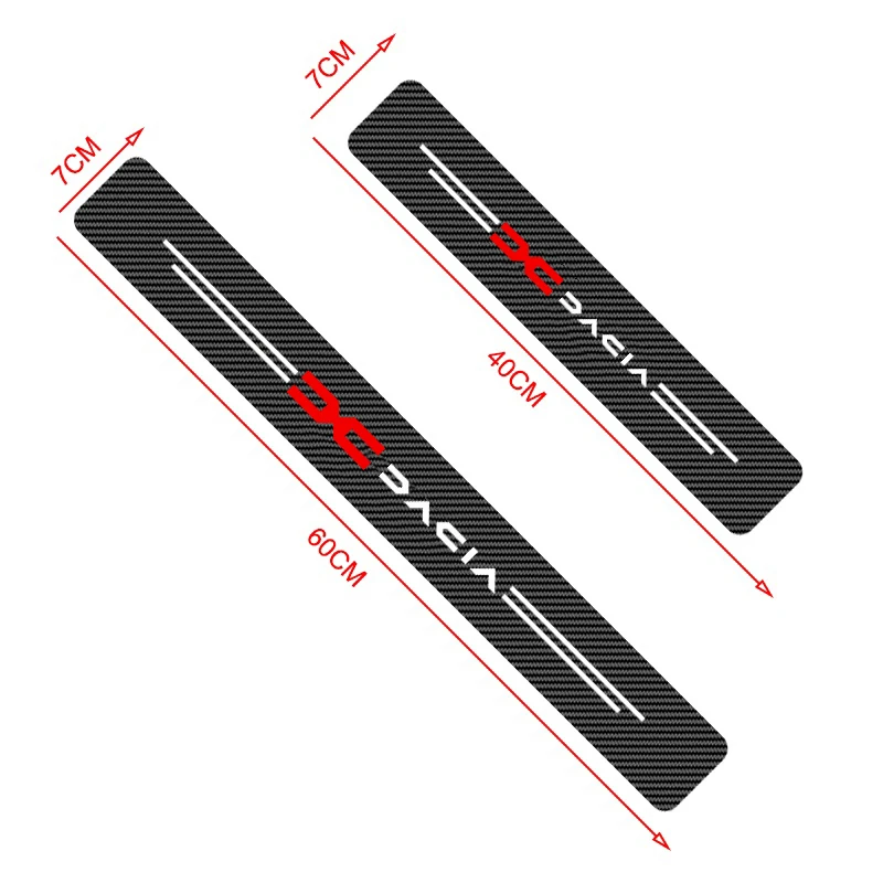 new 4pcs Carbon fiber threshold sticker for Dacia Duster Logan Sandero 2 Mcv 2 Sandero MK Cilo 4 Stepway Dokker Car Goods